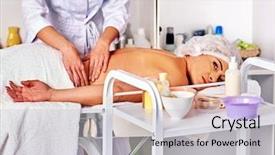  Presentation with massage therapy - Beautiful presentation design featuring massage room for therapy deals backdrop and a lemonade colored foreground