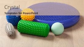  Presentation with self massage - PPT theme enhanced with massage-rubber-balls-balance-cushion background and a lemonade colored foreground