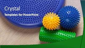  Presentation with self massage - Colorful PPT layouts enhanced with massage-rubber-balls-balance-cushion backdrop and a ocean colored foreground