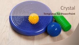  Presentation with self massage - Colorful PPT theme enhanced with massage-rubber-balls-balance-cushion backdrop and a lemonade colored foreground