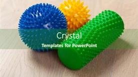  Presentation with self massage - Presentation design featuring massage-rubber-balls-for-self background and a forest green colored foreground
