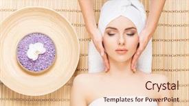  Presentation with spa concept - Cool new slide deck with massage spa health and healing backdrop and a lemonade colored foreground