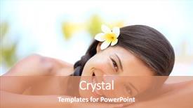  Presentation with girl model - Presentation consisting of massage spa serene happy ethnic background and a coral colored foreground