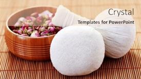  Presentation with stamps - PPT theme enhanced with massage stamps with dry roses - beauty treatment background and a lemonade colored foreground