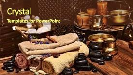  Presentation with massage therapy - PPT layouts having massage still life stone therapy background and a tawny brown colored foreground