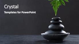 Presentation with water leaf - Audience pleasing slides consisting of massage stones and fern backdrop and a dark gray colored foreground