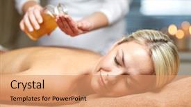  Presentation with massage therapist - Presentation theme with  background and a  colored foreground