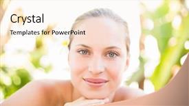  Presentation with peaceful - PPT theme with massage table at the health background and a  colored foreground