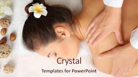  Presentation with beauty salon - Presentation design with massage table in beauty spa background and a lemonade colored foreground