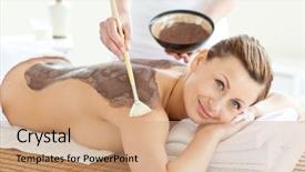  Presentation with massage therapy - Presentation with massage table receiving a mud background and a coral colored foreground