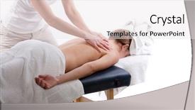  Presentation with massage therapist - PPT layouts having massage therapist doing a back massage background and a white colored foreground
