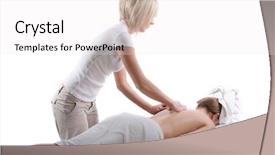  Presentation with massage therapist - Slides having massage therapist doing a back massage background and a white colored foreground