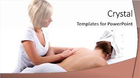 Presentation with massage therapist - Beautiful PPT theme featuring massage therapist doing a back backdrop and a white colored foreground