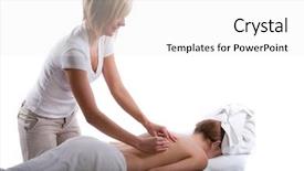  Presentation with massage therapist - Presentation having massage therapist doing a back massage background and a white colored foreground