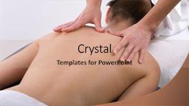  Presentation with massage therapist - Audience pleasing presentation design consisting of massage therapist giving a massage backdrop and a coral colored foreground