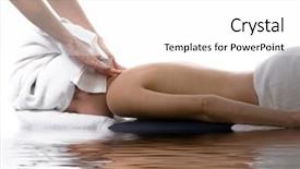  Presentation with massage therapist - Cool new PPT theme with massage therapist giving a massage backdrop and a white colored foreground
