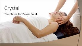  Presentation with massage therapist - Beautiful slides featuring massage therapist giving a massage backdrop and a white colored foreground