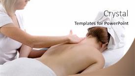  Presentation with massage therapist - PPT theme consisting of massage therapist giving a massage background and a white colored foreground