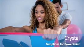  Presentation with shoulder - Cool new slides with massage to patient in clinic backdrop and a teal colored foreground