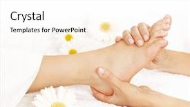  Presentation with foot massage - Slide deck with massage to soft bare foot background and a white colored foreground