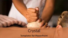  Presentation with senior spa - Amazing PPT theme having massage to woman on spa backdrop and a coral colored foreground