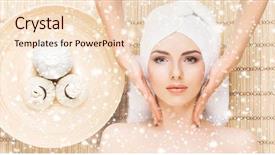  Presentation with spa salon - Cool new slide deck with massaging salon winter and christmas backdrop and a lemonade colored foreground