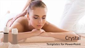  Presentation with spa herbal balls - Slides consisting of massaging treatments with herbal ball background and a  colored foreground