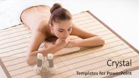  Presentation with spa herbal balls - PPT theme having massaging treatments with herbal ball background and a  colored foreground