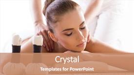  Presentation with herbal - Slides with massaging treatments with herbal ball background and a  colored foreground