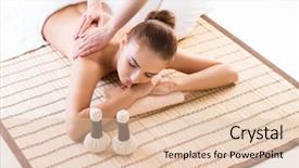  Presentation with spa herbal balls - Presentation theme consisting of massaging treatments with herbal ball background and a  colored foreground