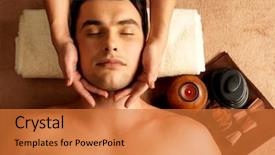  Presentation with masseur doing massage spa - Cool new slides with masseur doing head massage backdrop and a red colored foreground