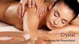  Presentation with masseur doing massage spa - Audience pleasing theme consisting of masseur doing massage on woman backdrop and a coral colored foreground