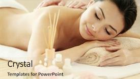  Presentation with masseur doing massage spa - Cool new slides with masseur doing massage on woman backdrop and a lemonade colored foreground