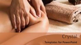  Presentation with masseur doing massage spa - Presentation design enhanced with masseur-doing-massage-on-womans background and a coral colored foreground