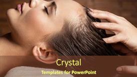  Presentation with masseur doing massage spa - Theme having masseur doing massage the head and hair for an woman in spa salon background and a tawny brown colored foreground