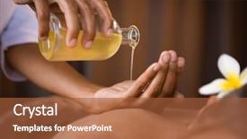 Presentation with aromatherapy oil - Cool new presentation design with masseur hands pouring aroma oil backdrop and a red colored foreground