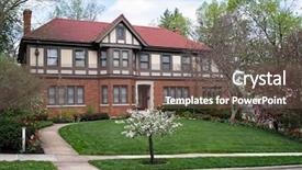  Presentation with tudor - Theme having massive english tudor home background and a tawny brown colored foreground