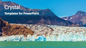  Presentation with lake ice - Amazing PPT theme having massive glacier descends into the emerald water in the water ice-floes broken away from a glacier the picturesque multi-colored shore of lake viedma backdrop and a teal colored foreground