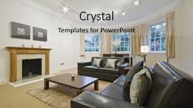  Presentation with maximized living - Slide deck consisting of massive living room with bay background and a light gray colored foreground