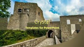  Presentation with czech republic - Presentation theme featuring massive-medieval-ruins-of-hukvaldy background and a violet colored foreground