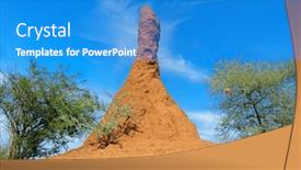  Presentation with termite - Presentation theme consisting of massive-termite-mound-against background and a teal colored foreground