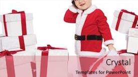  Presentation with mast cell - Audience pleasing slide set consisting of mast cell - baby boy in santa claus backdrop and a coral colored foreground