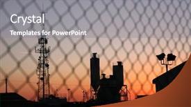  Presentation with pet plant industrial - Beautiful presentation featuring mast cell - industrial plant against setting sun backdrop and a gray colored foreground