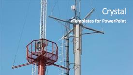  Presentation with mast cell - PPT theme having mast cell - telecommunication background and a teal colored foreground