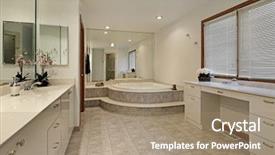  Presentation with tub - Amazing PPT theme having master bath in home with step up tub backdrop and a coral colored foreground