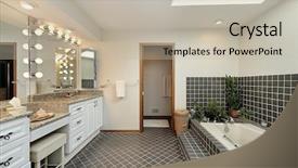  Presentation with tub - Colorful PPT layouts enhanced with master bath with step up tub backdrop and a mint green colored foreground