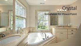  Presentation with tub - Cool new PPT theme with master bath with tub in new construction home backdrop and a mint green colored foreground