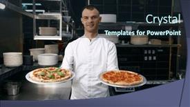  Presentation with master chef - PPT layouts featuring master-chef-presenting-two-kinds background and a wine colored foreground