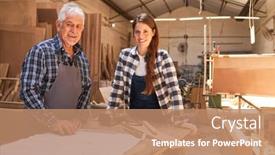  Presentation with hero mask woman - Colorful slide deck enhanced with master-craftsman-and-young-woman backdrop and a coral colored foreground