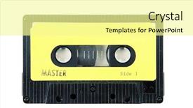  Presentation with cassette - Slides featuring master data - cassette tape background and a  colored foreground